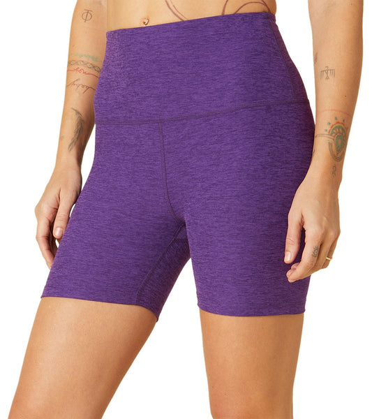 Beyond Yoga Spacedye Keep Pace Biker Shorts Purple Dahlia Heather
