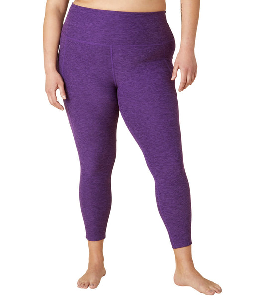 Beyond Yoga Plus Spacedye Out of Pocket High Waisted Midi Legging Purple Dahlia Heather
